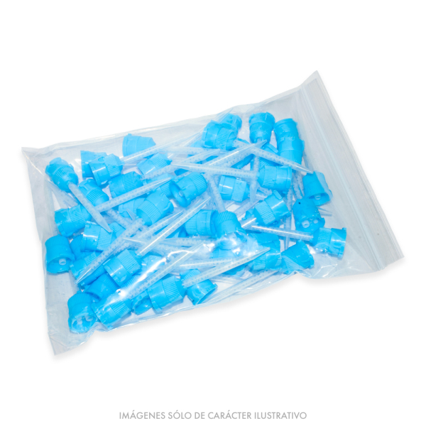 Puntas Mezcladoras Easydent • #1 Azul • para Silicona Light - Temporal - C&B x 50 und.