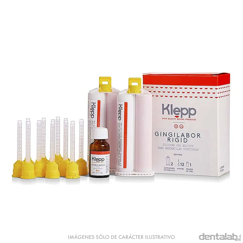 Silicona Gingilabor Rigid Encía Artificial Klepp Cartucho 2 x 50ml + Separador + 12 Puntas