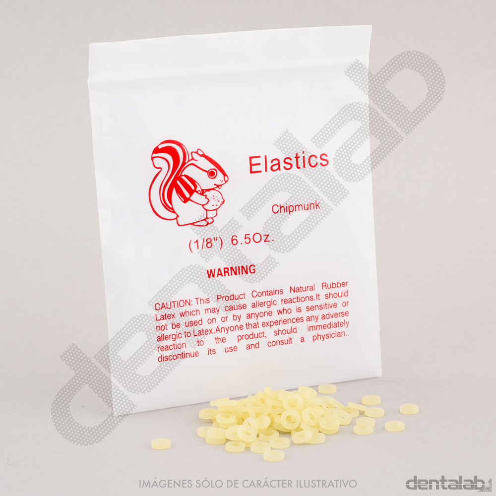Gomas Intraorales para Ligaduras Heavy 1/8"-3.2mm Chipmunk-Ardilla Rojo Easydent x 100 Und.