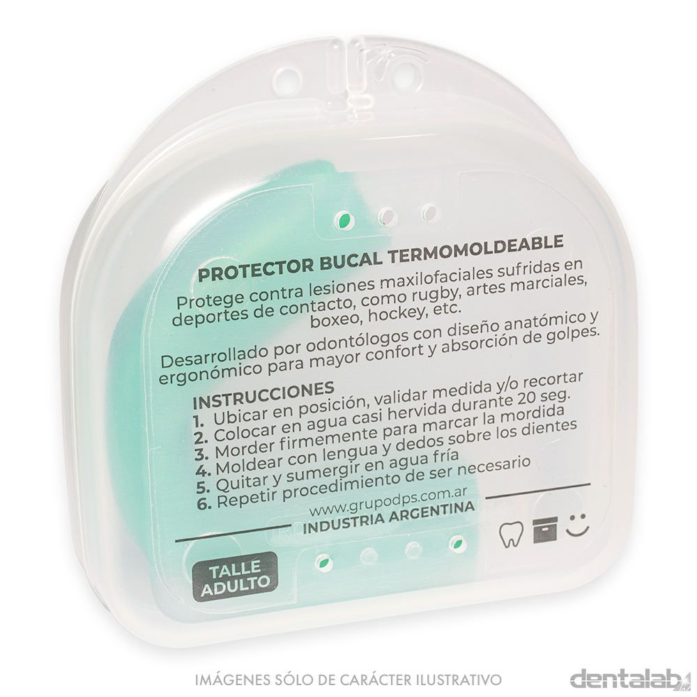 Protector Bucal Termomoldeable con Caja EVODEN - Cubeta Verde