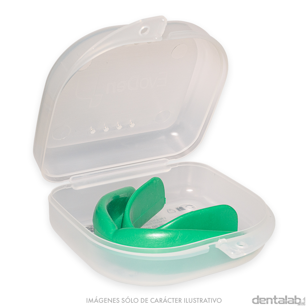 Protector Bucal Termomoldeable con Caja EVODEN - Cubeta Verde