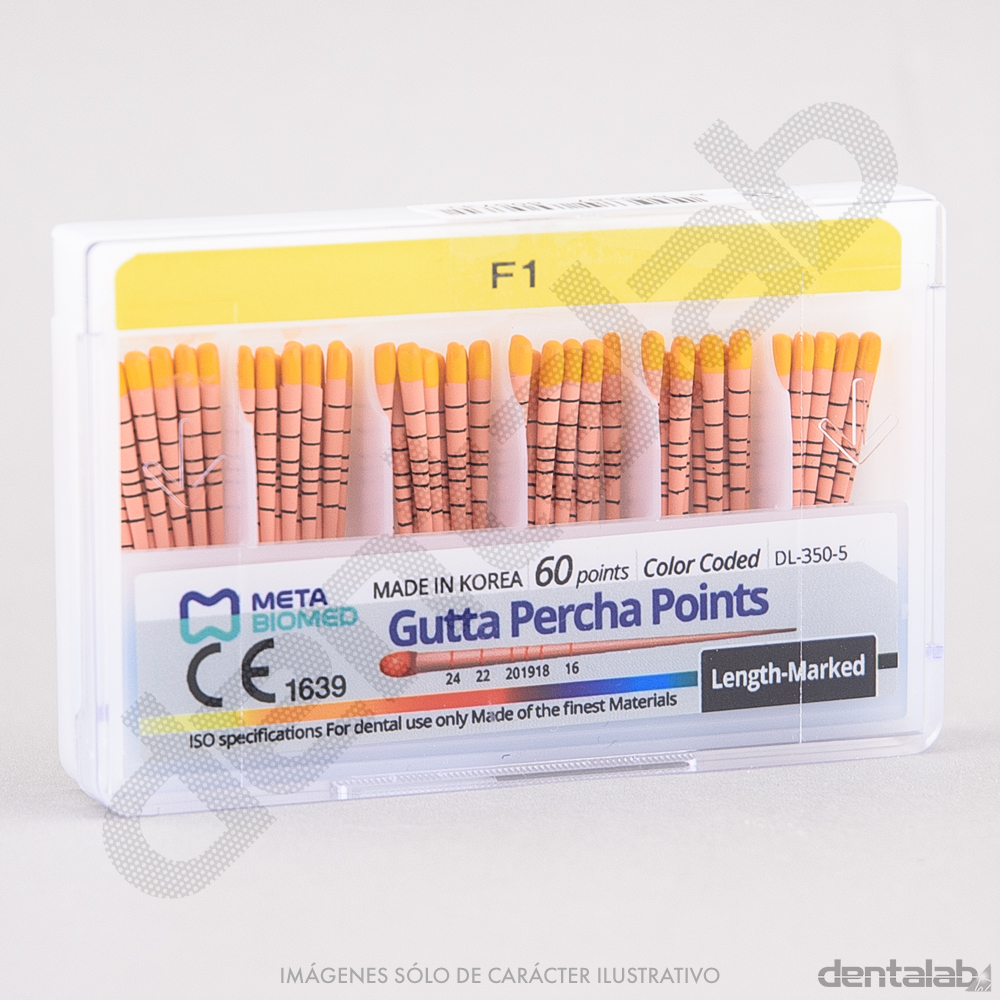Conos de Gutta Milimetrados para Protaper F1 META BIOMED x 60 und.