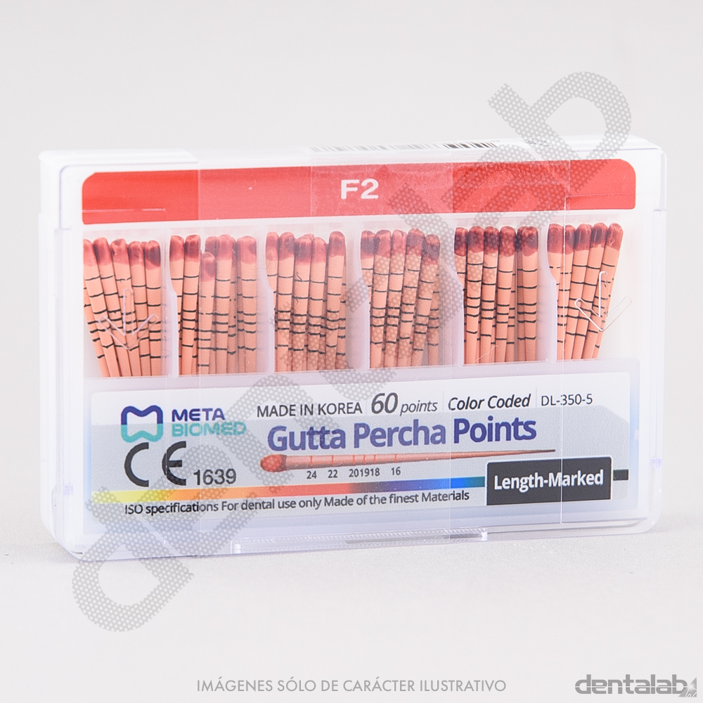 Conos de Gutta Milimetrados para Protaper F2 META BIOMED x 60 und.