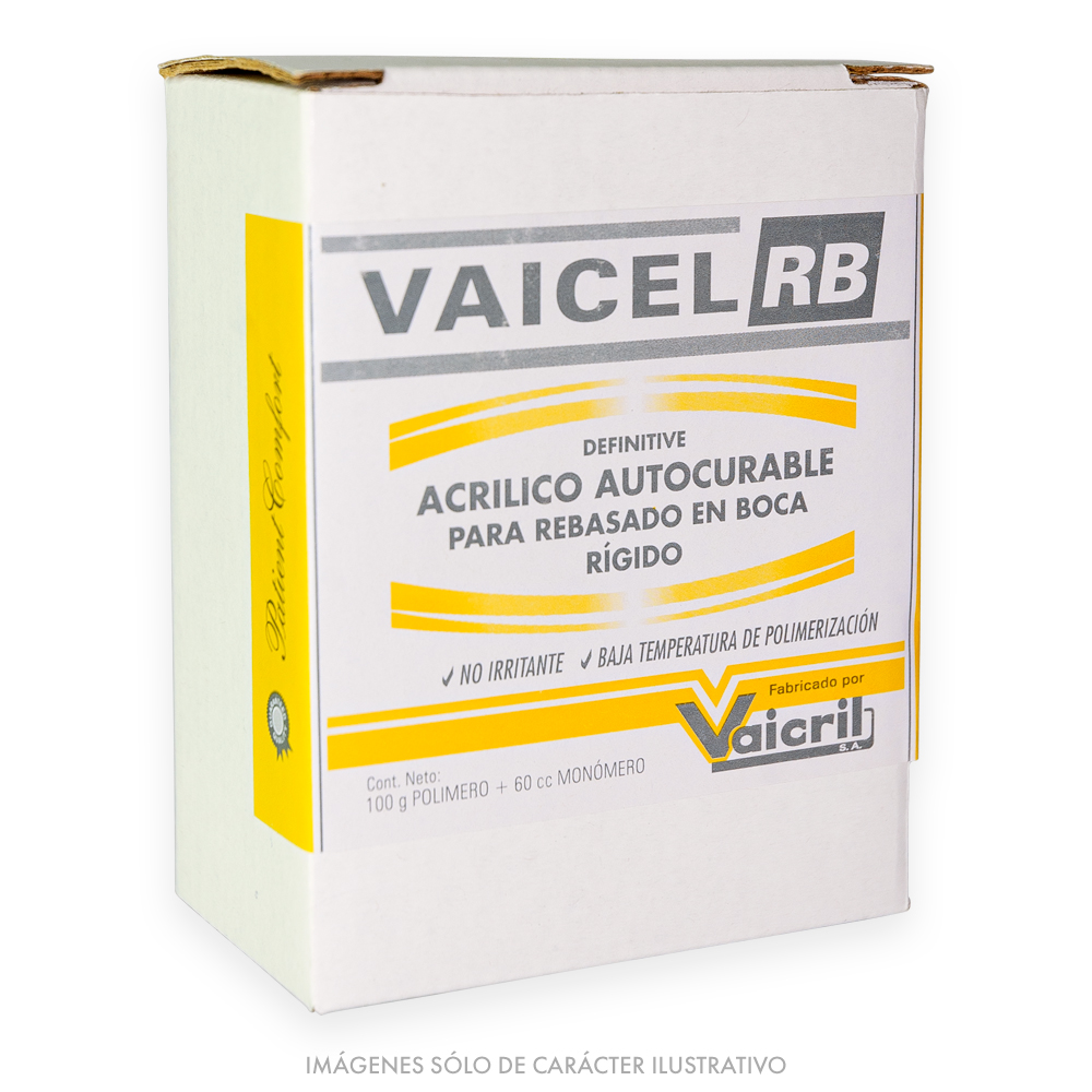 Acrilico Rebasado en Boca Definitivo Vaicel RB Rigido Vaicril 100g + 60ml