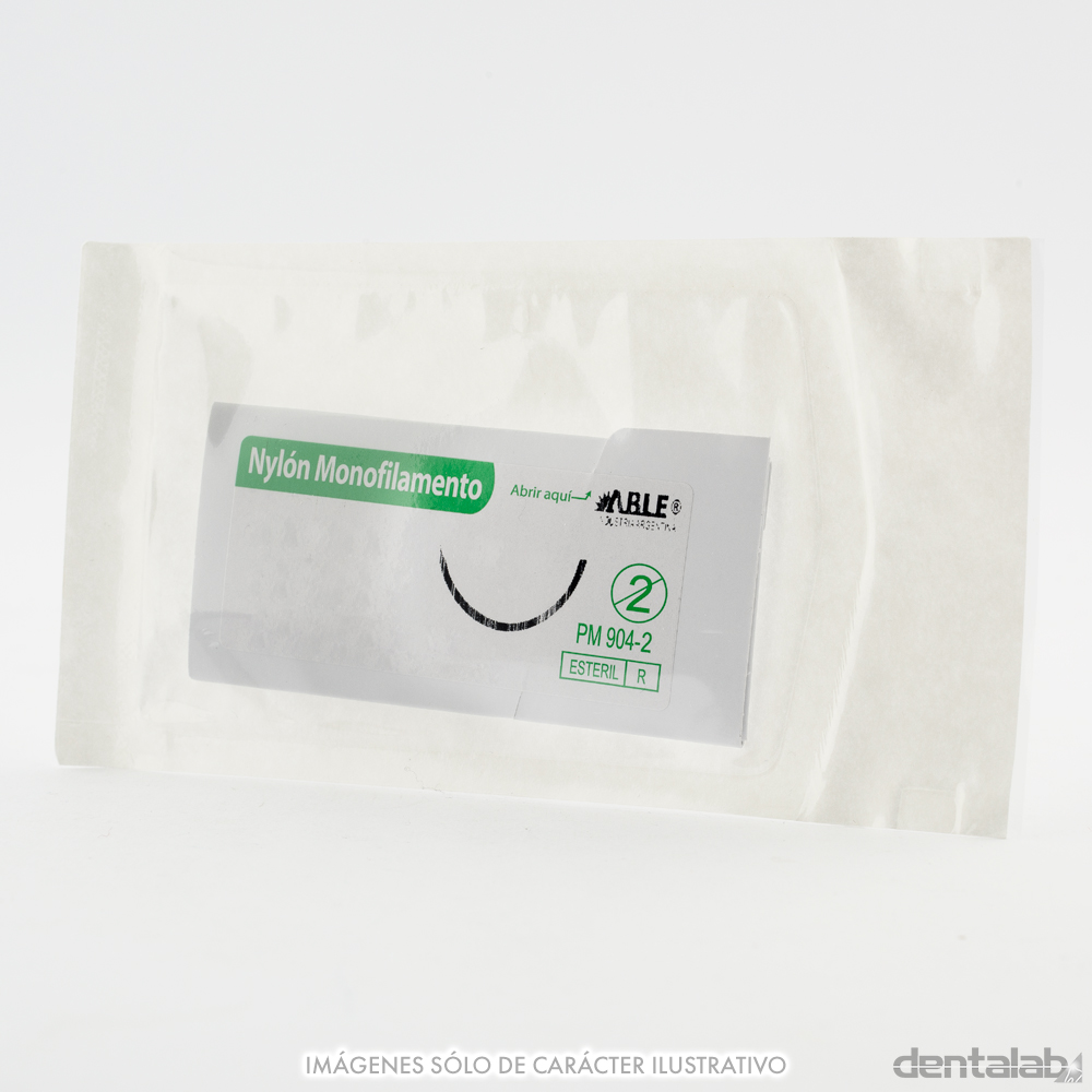 Aguja Sutura Nylon Monofilamento 1/2 Circulo SUT. ARG. 4/0 Redonda x Unidad