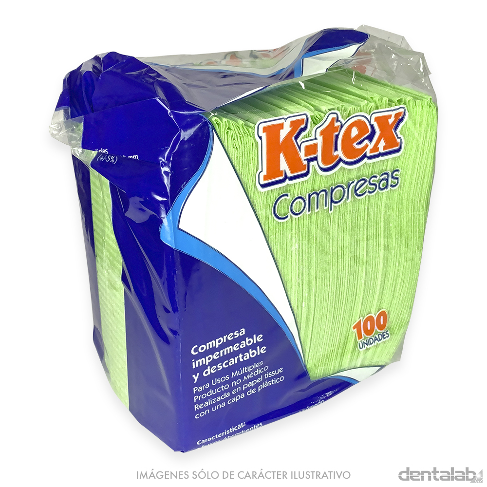 Compresas K-tex Verdes x 100 und.