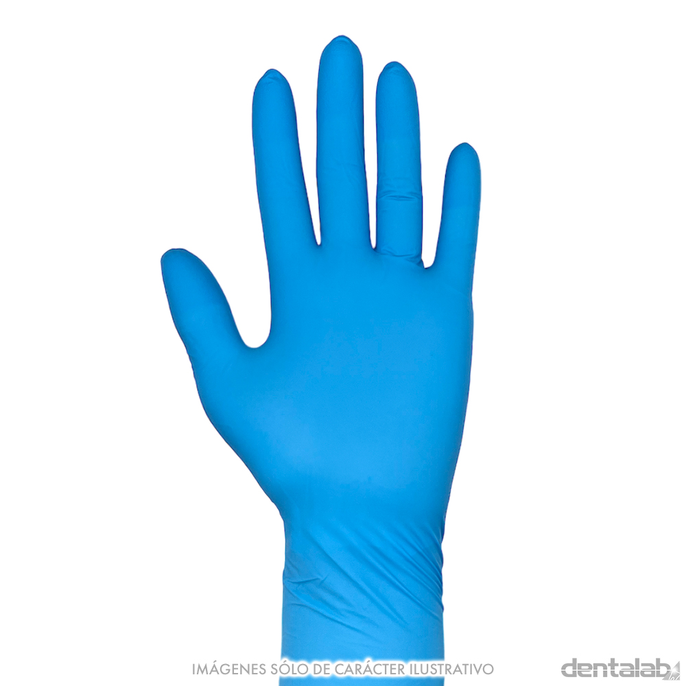 Guantes de Nitrilo CELESTE Large x 100 und.