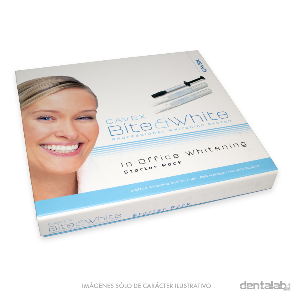 Blanqueamiento Bite & White Starter Pack 2 Pinceles x 2ml + Barrera Gingival CAVEX