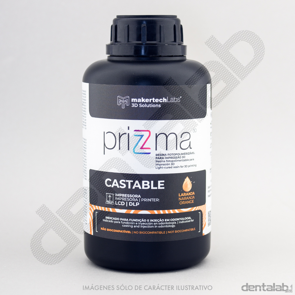 Resina 3D Castable (Calcinable) Naranja PRIZMA 500g