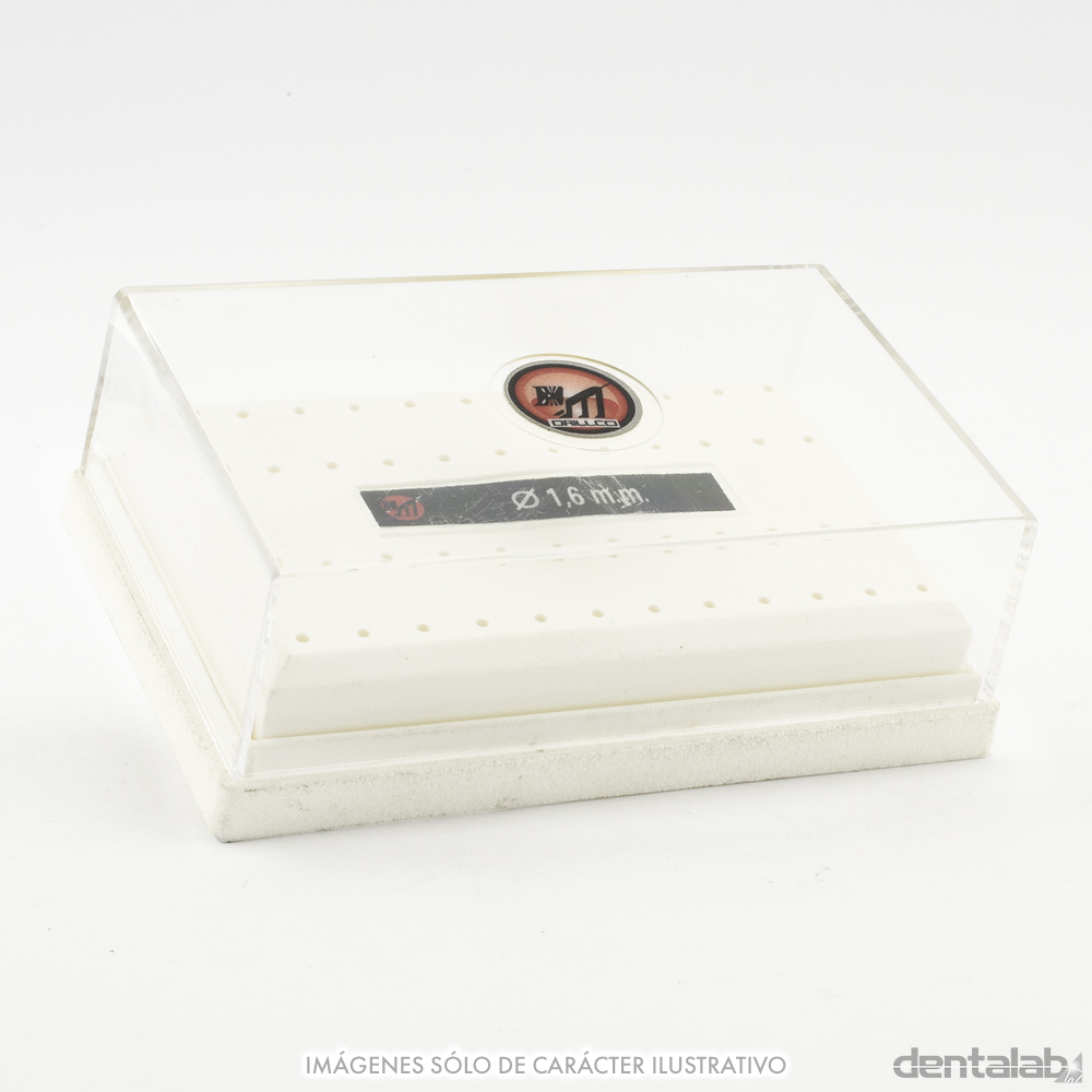Fresero Rectangular Chico Plástico BLANCO p/ 48 Fresas FG DRILLCO