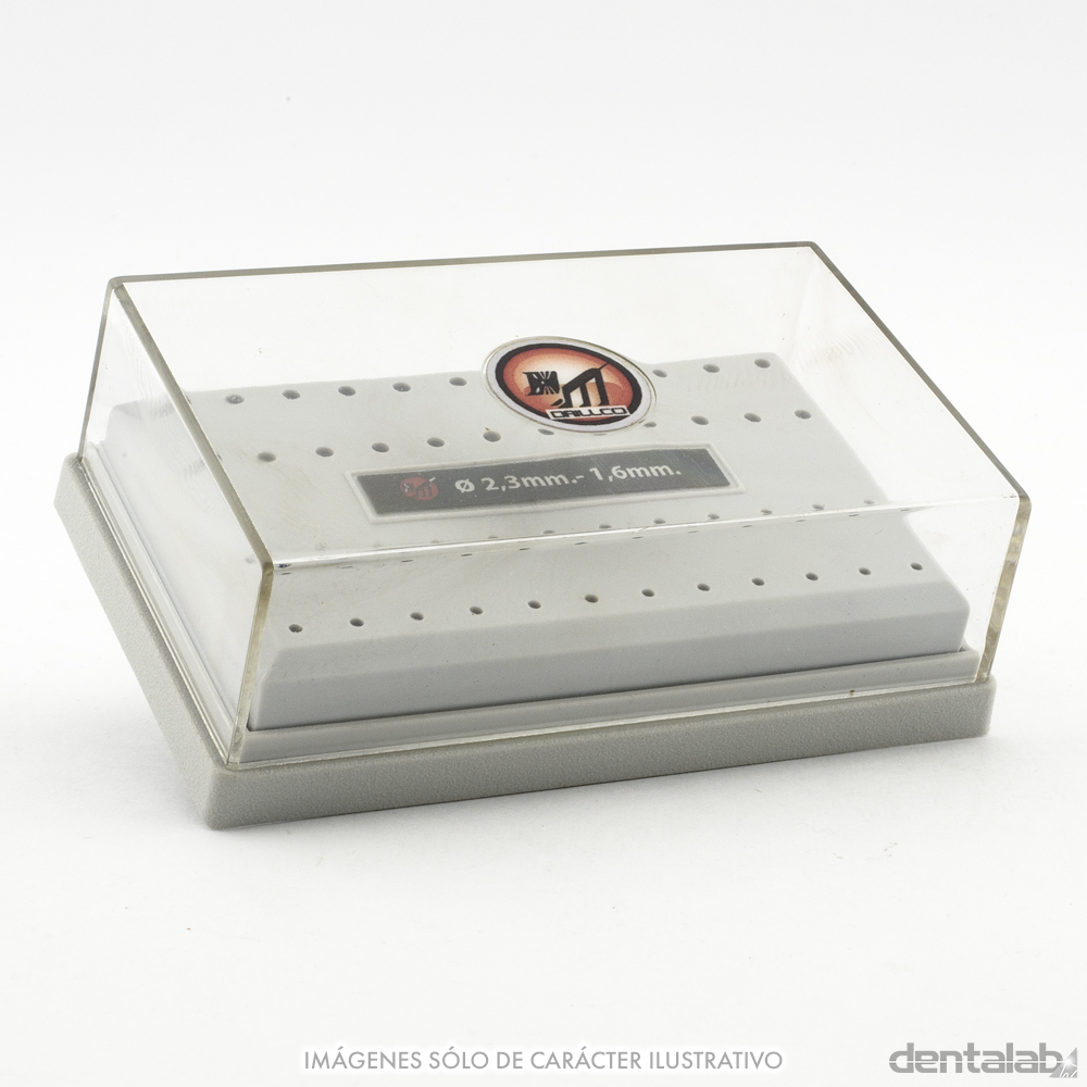 Fresero Rectangular Chico Plástico GRIS p/ 48 Fresas (24 FG + 24 CA) DRILLCO