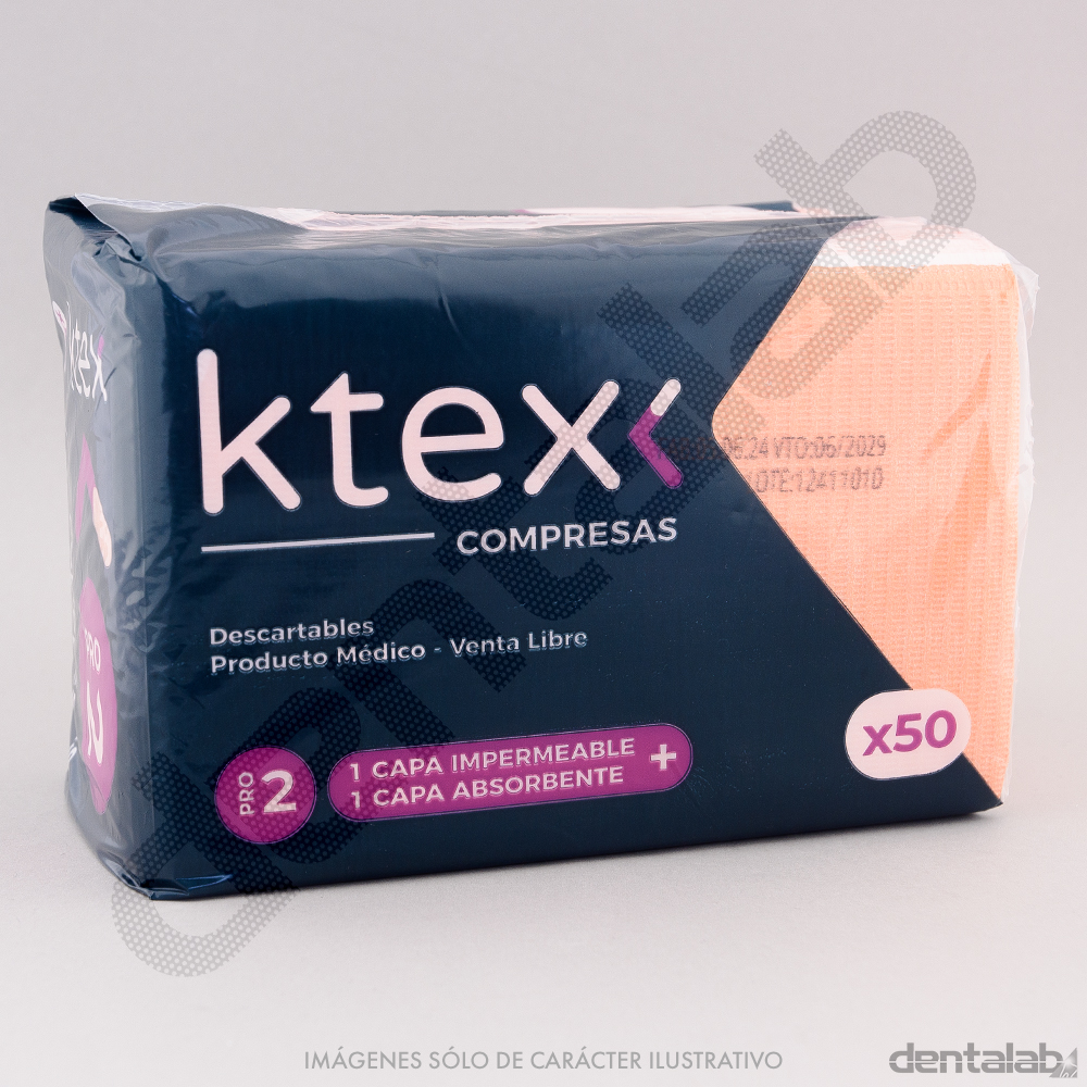 Compresas Pro2 K-tex Naranja x 50 und.