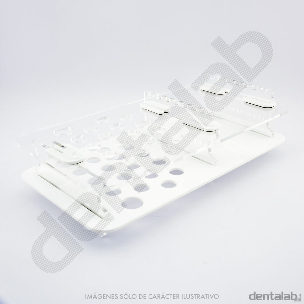 Organizador Slide G10 para Jeringas e Instrumental (16+2) • Blanco • VEESLIDE
