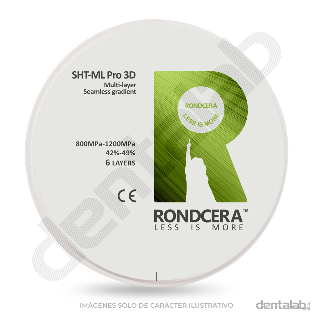 Disco de Zirconio RONDCERA SHT-ML PRO 3D A3.5 98 X 12mm